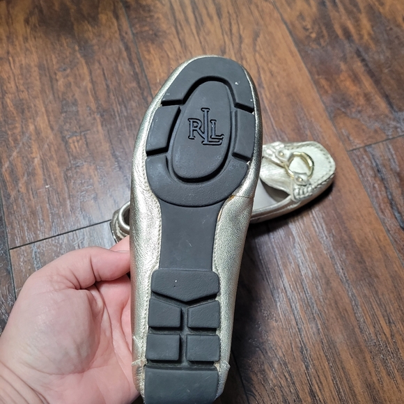 Lauren Ralph Lauren Metallic Leather Cadance Driving Loafers size 5.5 - Picture 3 of 10